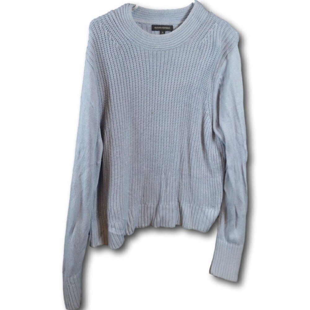 Banana Republic Light Blue Cable Knit Sweater Size: XL